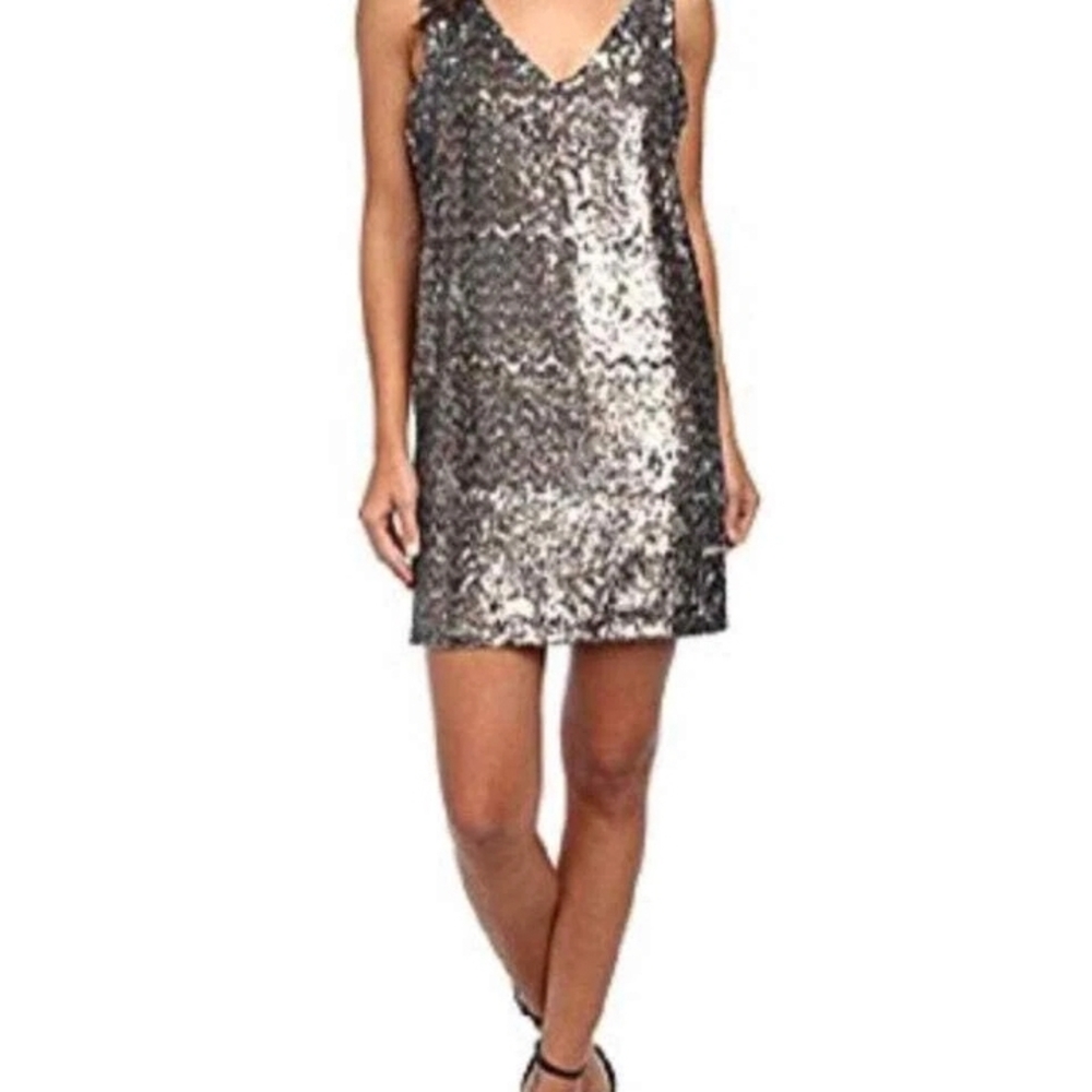 Sam Edelman Silver Sequin Slip Mini Dress, Sz Small, NWT